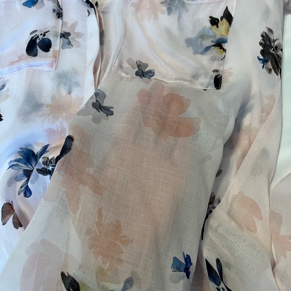 NWT! Cloth & Stone Anthropologie Tavira Sheer Floral Blouse pink/rose XS - Picture 10 of 11